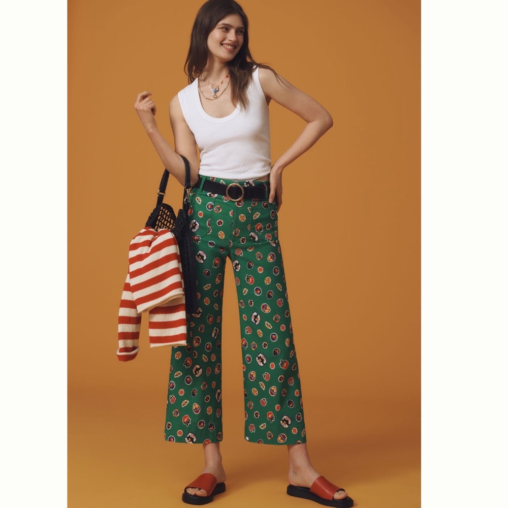Anthropologie Maeve The Collette Wide Leg Pants Magic Fabric Edition